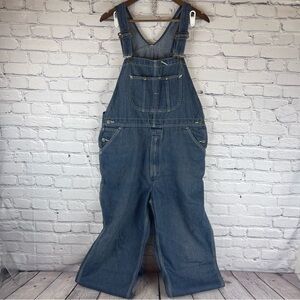 Vtg Roebucks Overalls Mens 40x28 Blue‎ Denim Carpenter Bib Trucker Farm Workwear